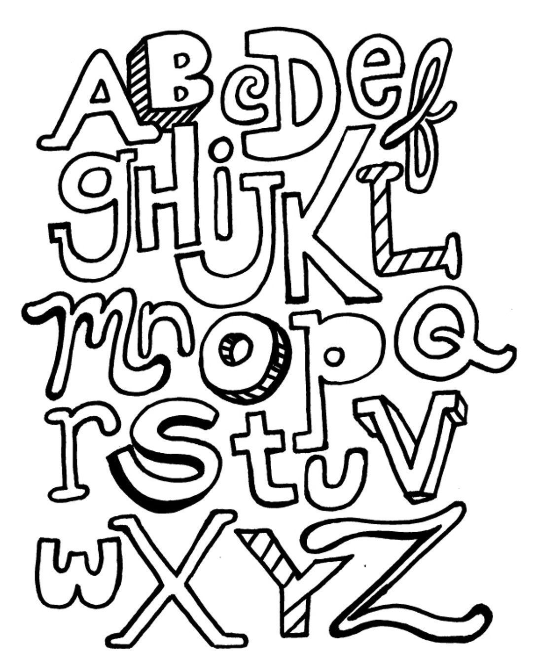 Coloriage Alphabet Az Differente Forme - Alphabet à imprimer