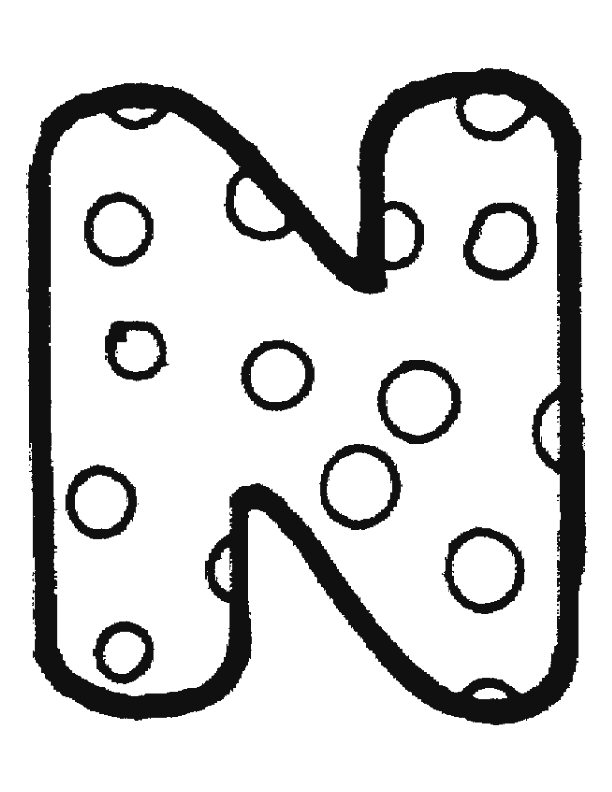 Coloriage Alphabet Maternelle N - Alphabet à imprimer