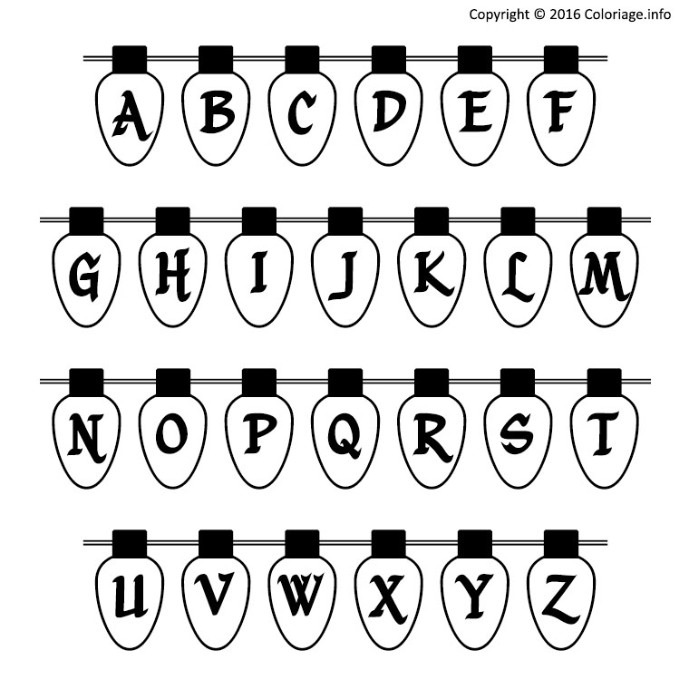 Coloriage Alphabet Noël - Alphabet à imprimer