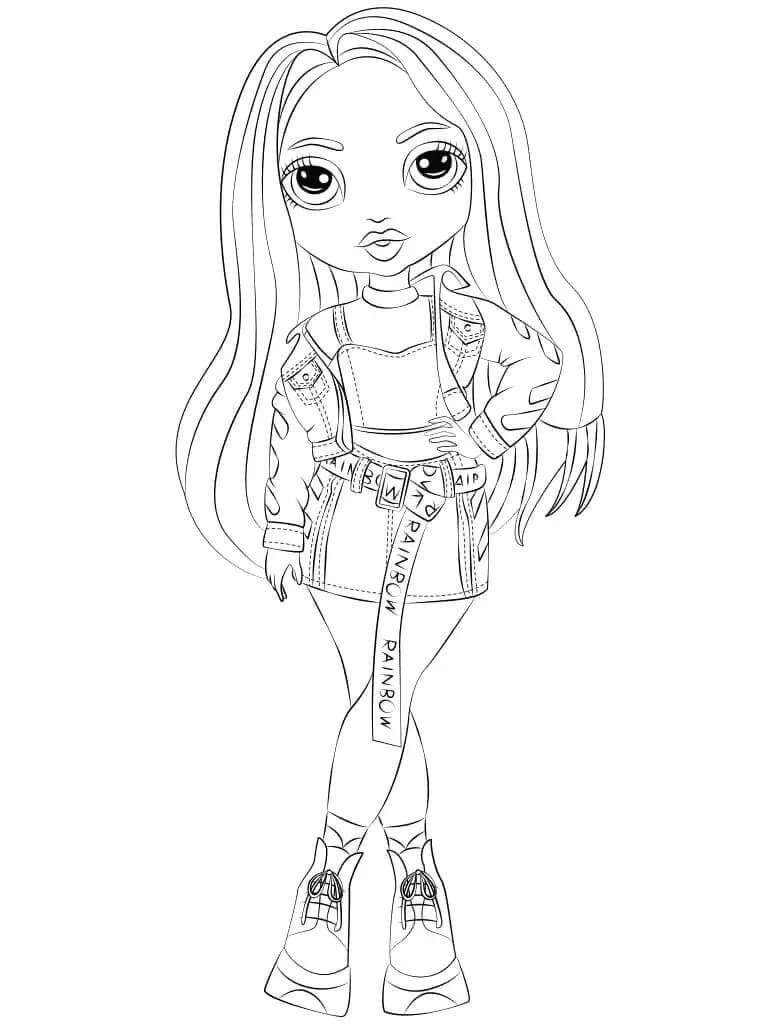 Coloriage Amaya Raine De Rainbow High En Tenue De Mode - Rainbow high à imprimer