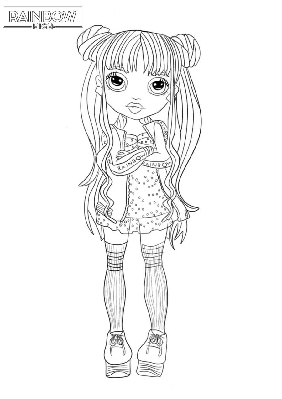 Coloriage Amaya Raine De Rainbow High Illustration - Rainbow high à imprimer
