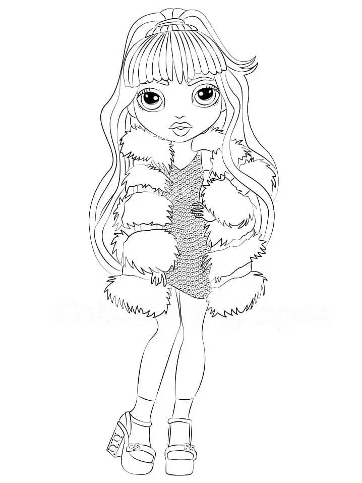 Coloriage Amaya Raine En Tenue D'hiver Chic - Rainbow high à imprimer