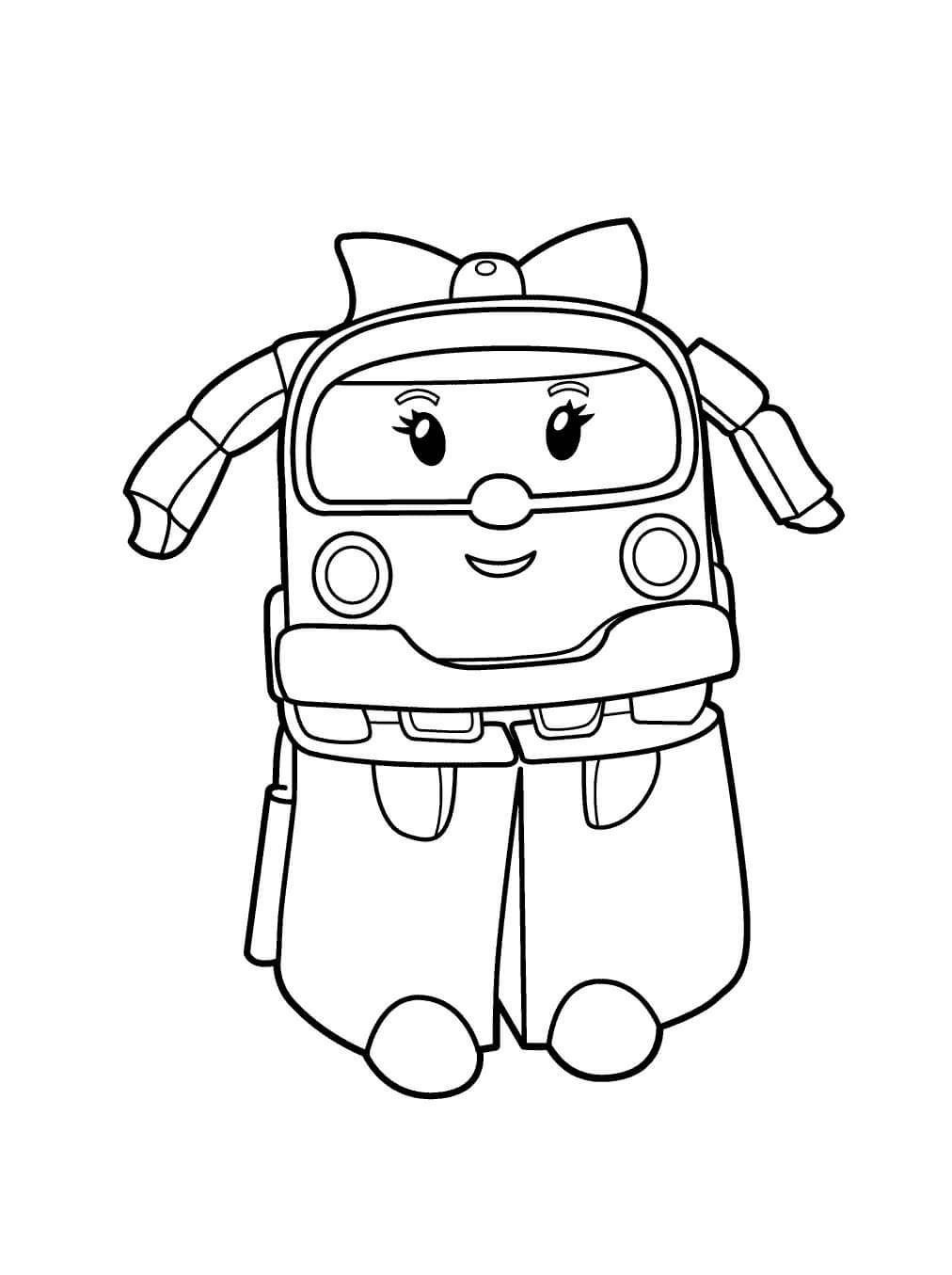 Coloriage Ambre La Petite Ambulance Robocar Poli - Robocar poli à imprimer