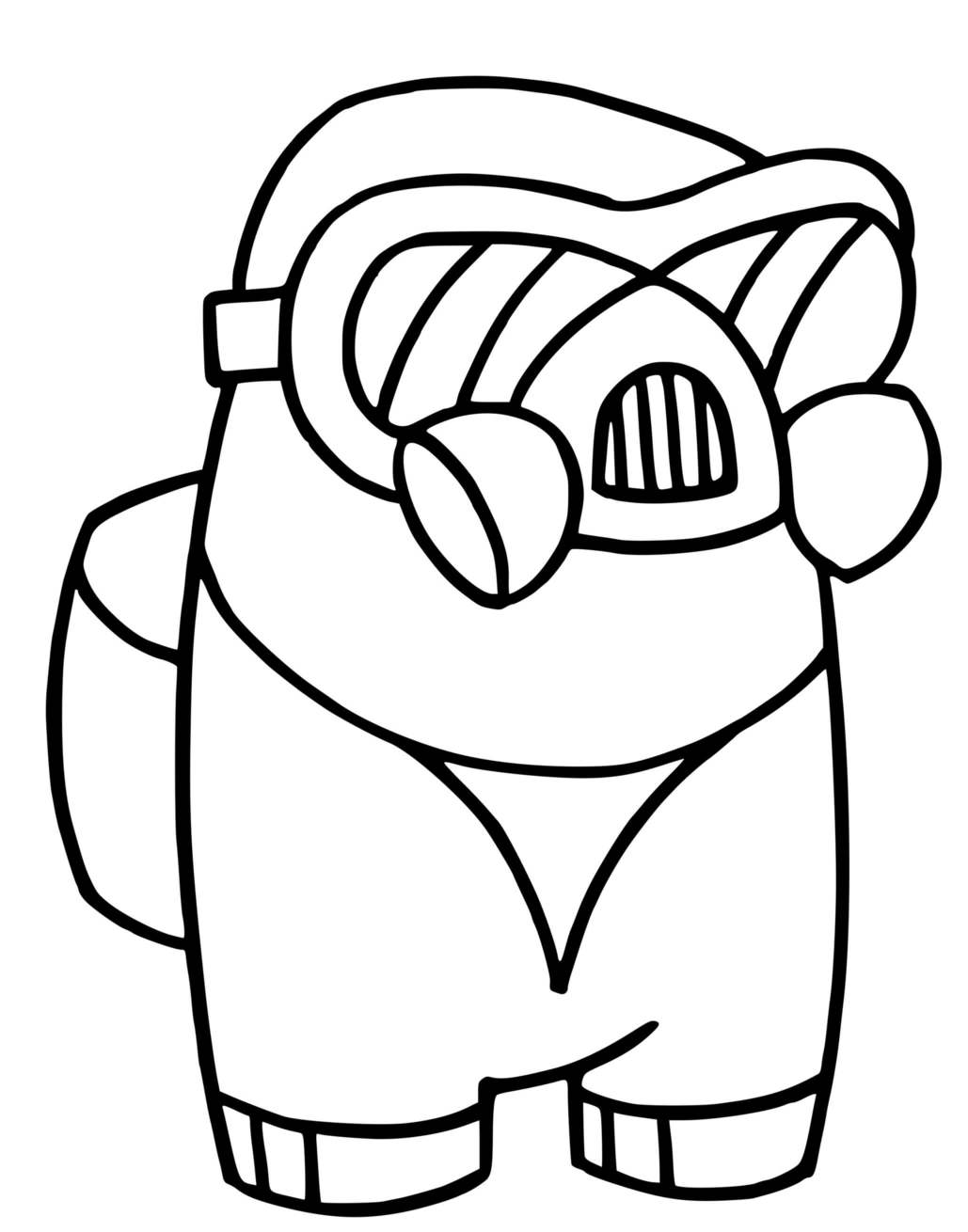 Coloriage Among Us Avec Un Masque De Gaz - Among us à imprimer