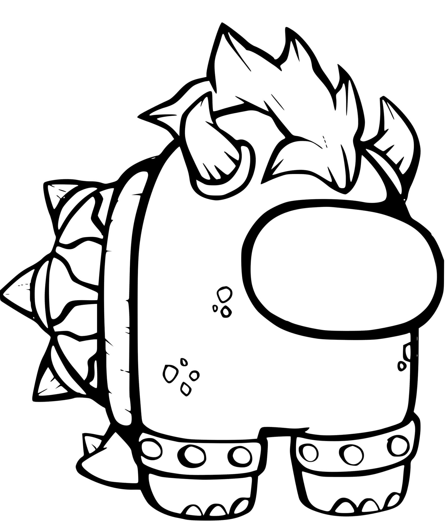Coloriage Among Us Bowser - Among us à imprimer