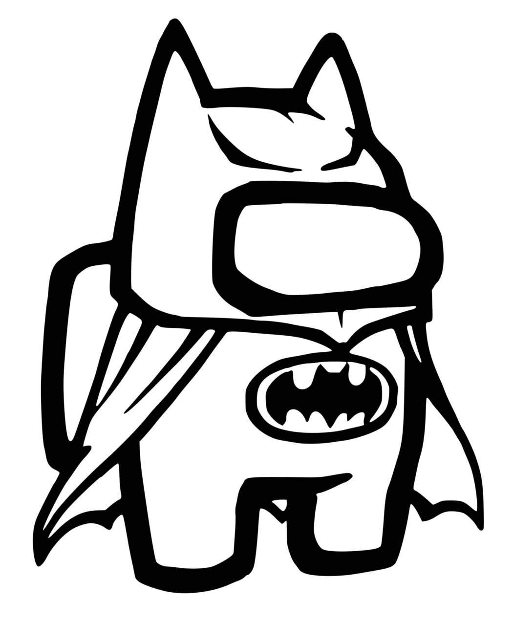 Coloriage Among Us En Mode Batman - Among us à imprimer