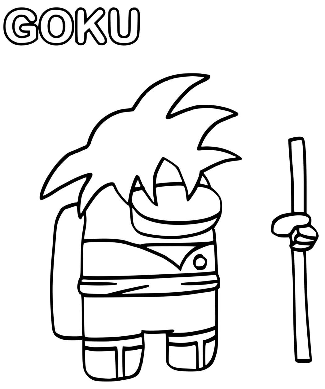 Coloriage Among Us Goku Dragon Ball Z - Among us à imprimer