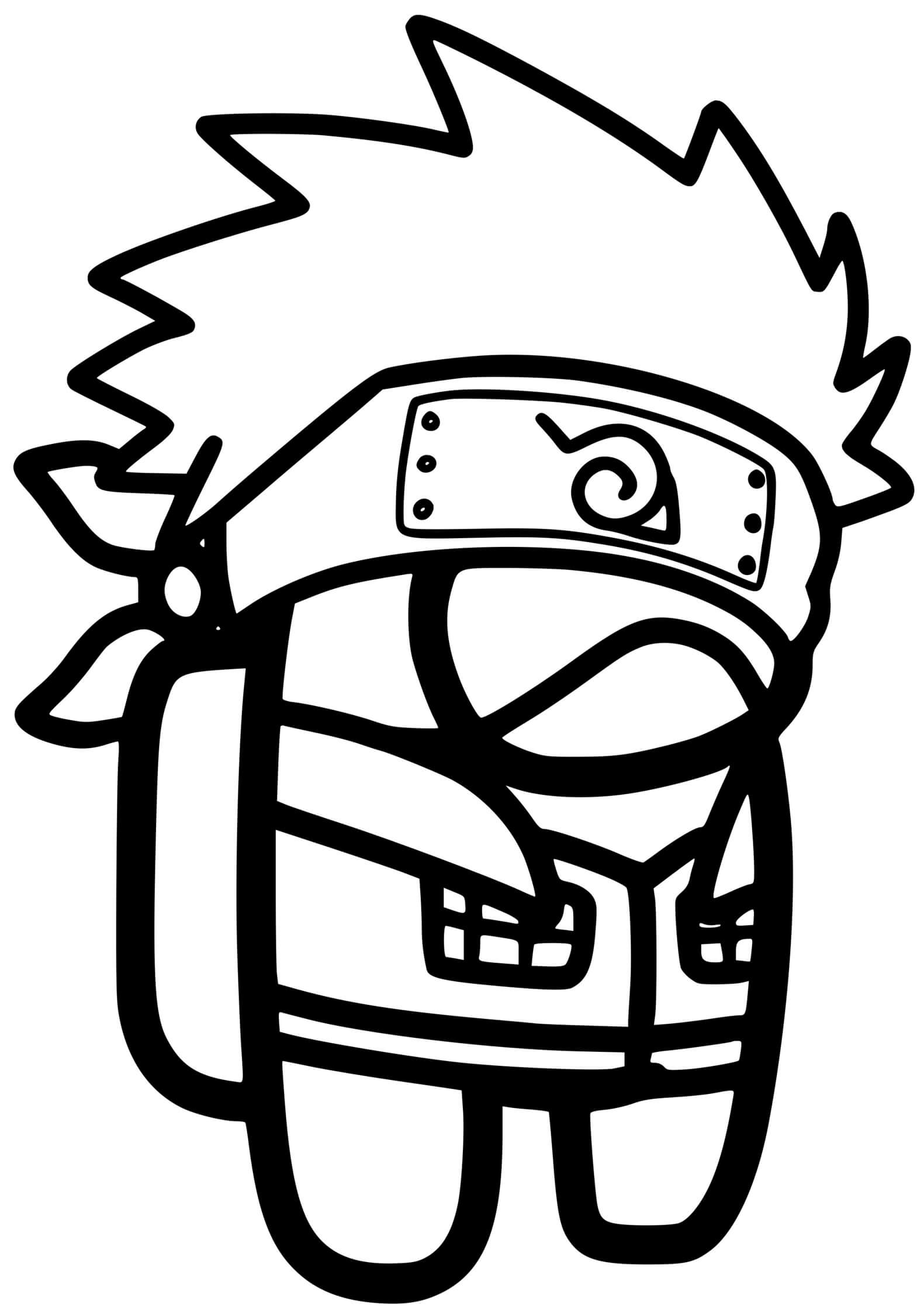 Coloriage Among Us Kakashi Manga Naruto - Among us à imprimer
