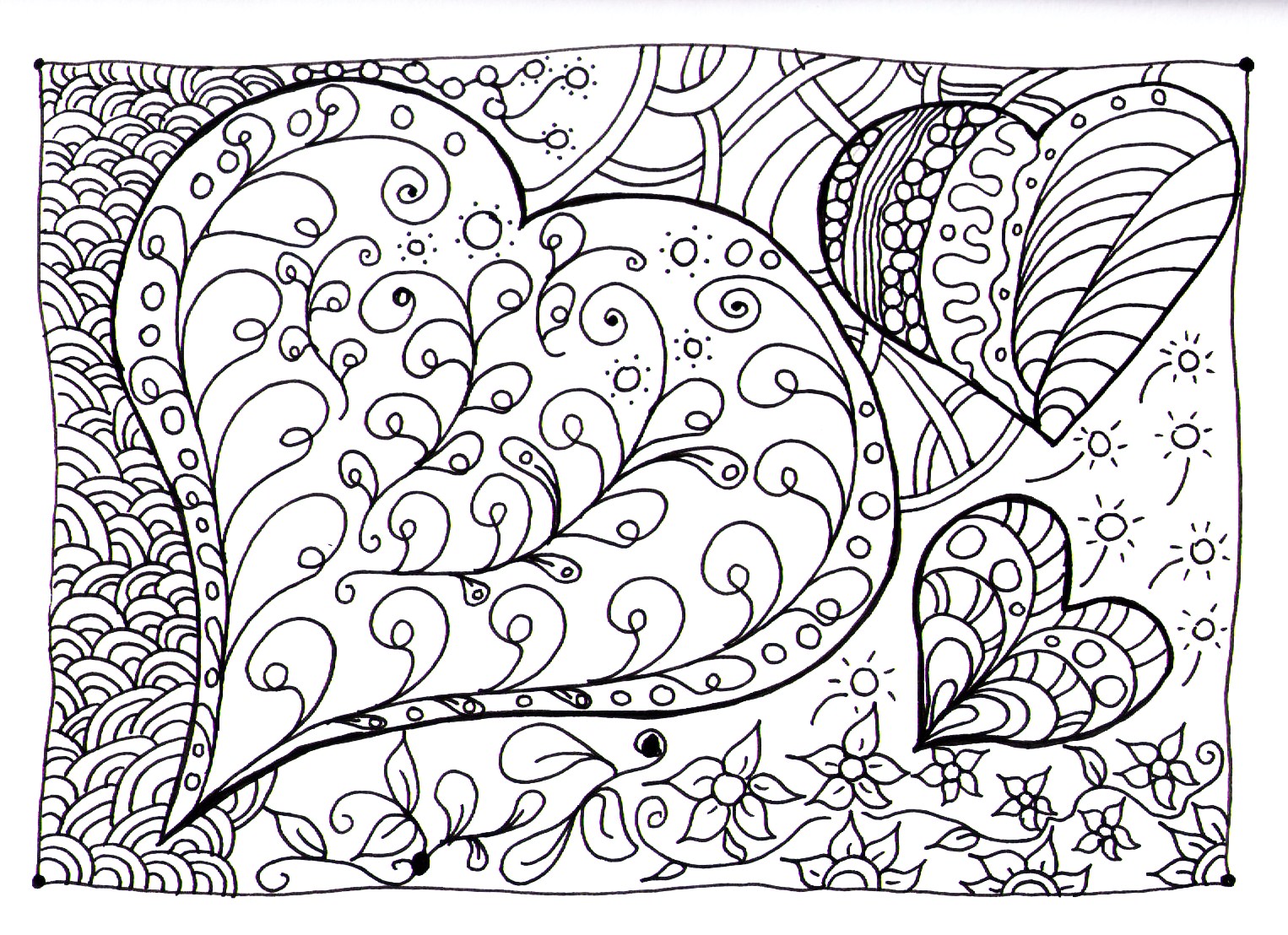 Coloriage Amour Adulte Cœur Zen - Coeur à imprimer