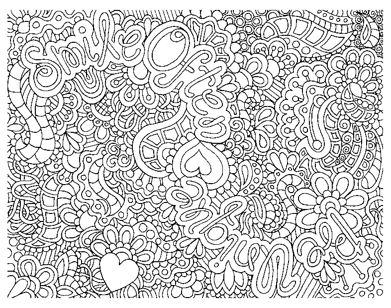 Coloriage Cœur entrelacé avec motifs zen apaisants - Saint-Valentin à imprimer
