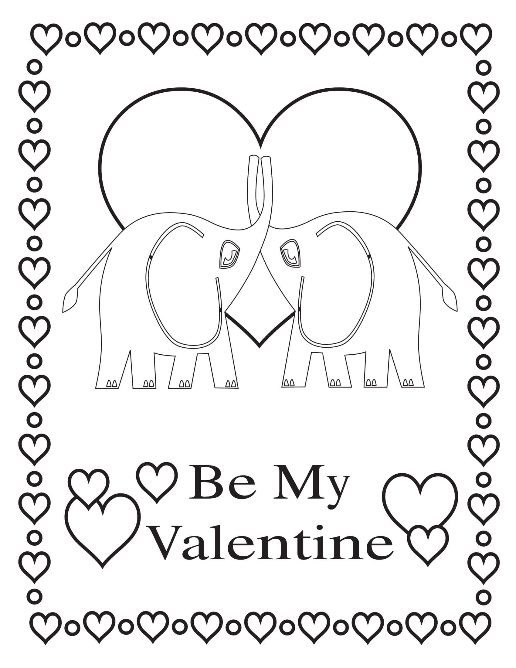 Coloriage Amour Soit Mon Valentine - Saint-Valentin à imprimer