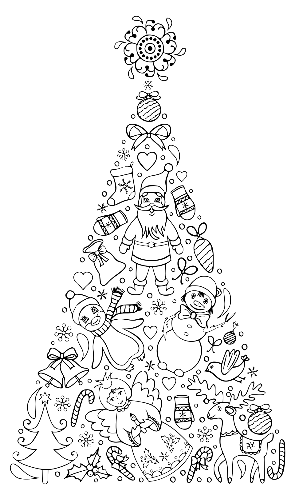 Coloriage Amusant Arbre De Noël Mandala Pour Enfants Facile - Sapin Noël à imprimer