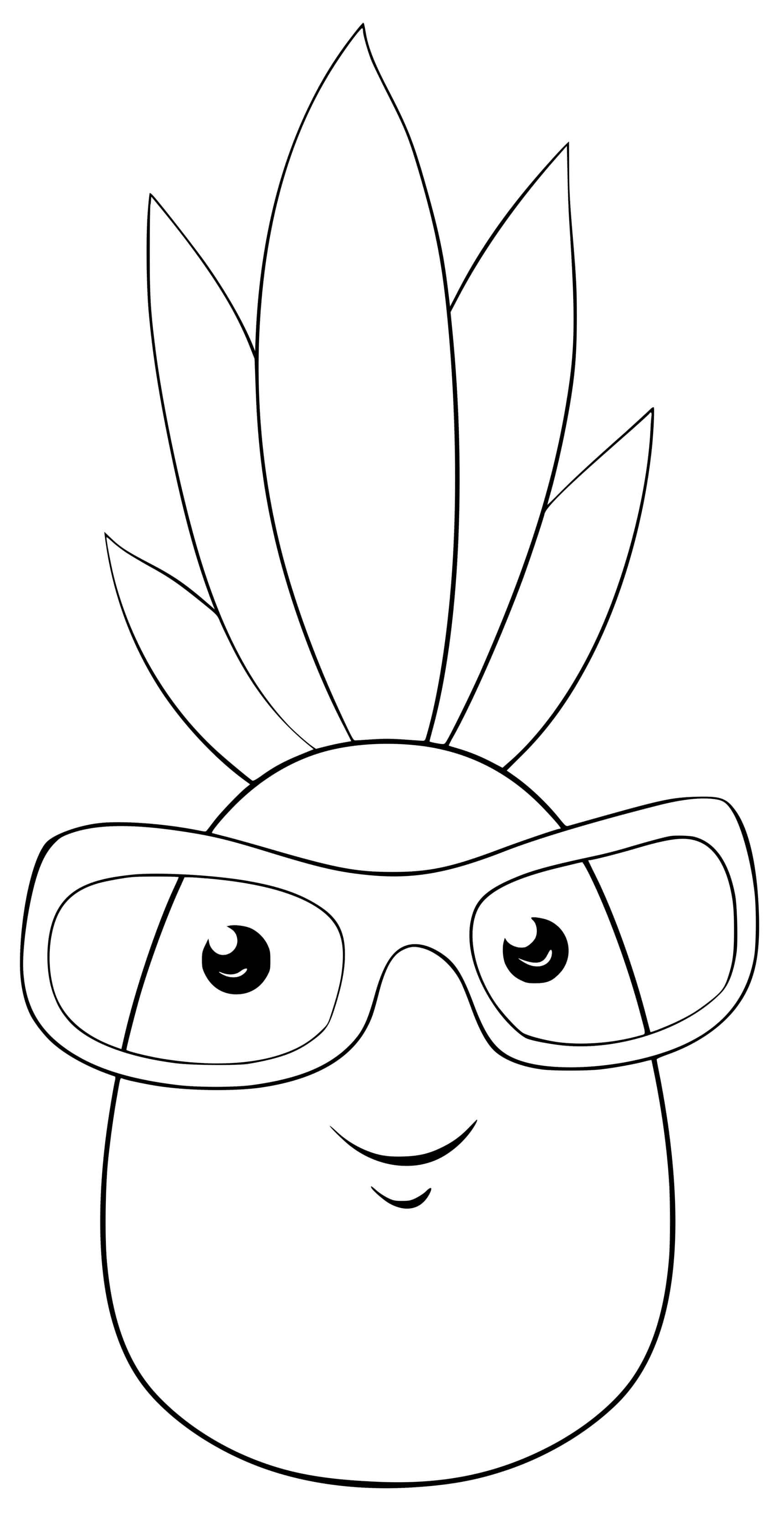 Coloriage Ananas Avec Des Lunettes - Ananas à imprimer