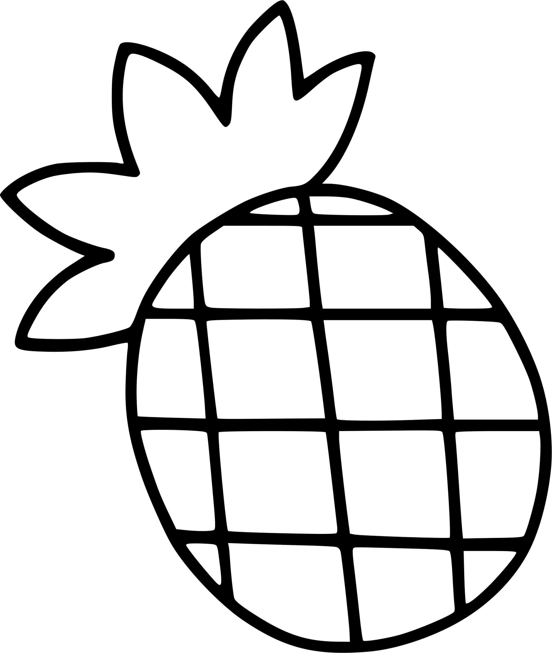 Coloriage Ananas Facile Maternelle - Ananas à imprimer