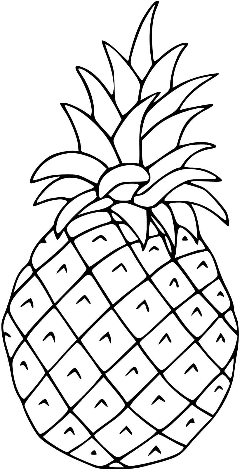 Coloriage Ananas Fruit Avec Dessin En Couleur - Ananas à imprimer