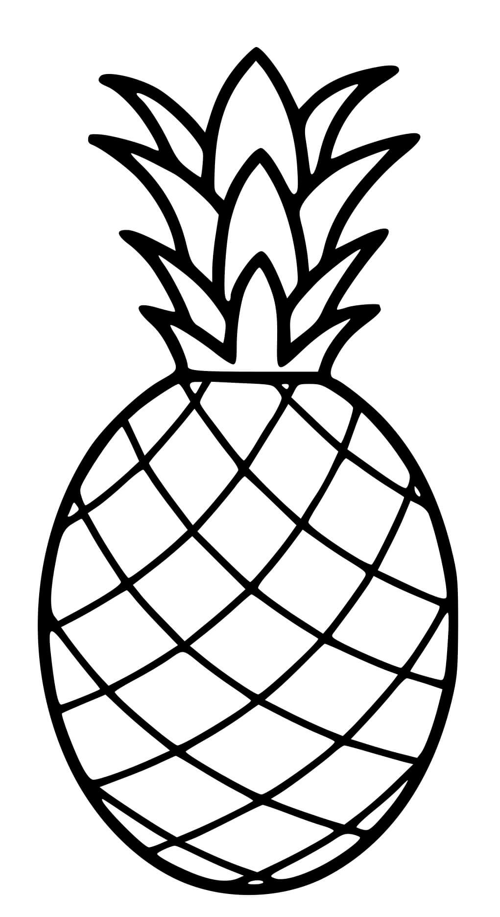Coloriage Anans Fruit Tropical - Ananas à imprimer