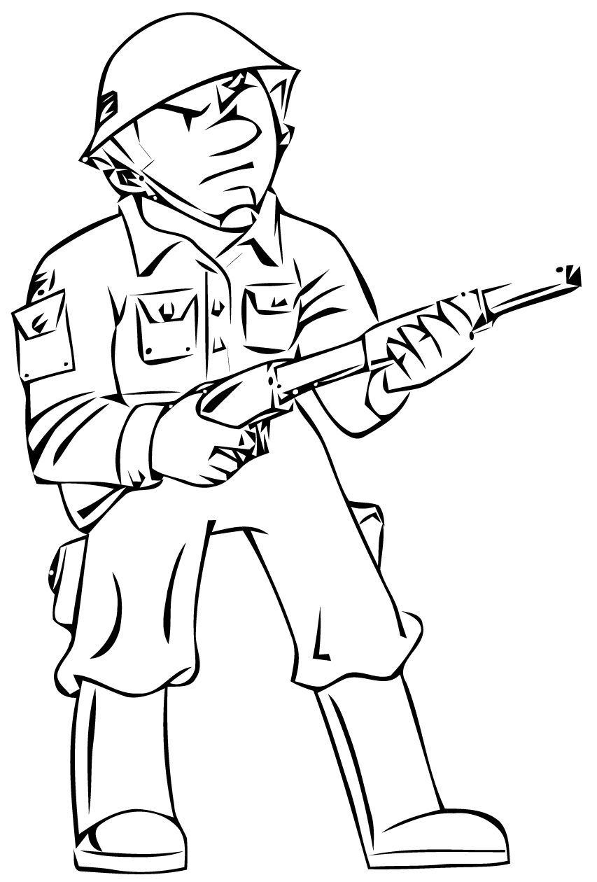 Coloriage Ancien Soldat Militaire - Militaire à imprimer