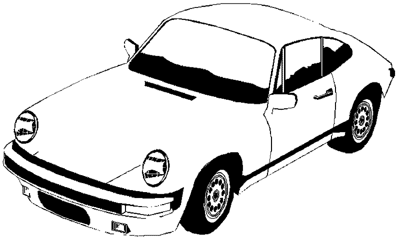 Coloriage Ancienne Porsche - Voiture à imprimer