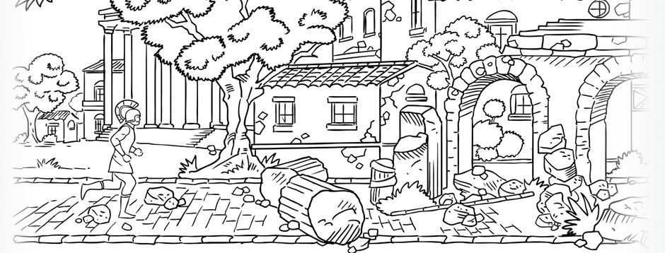 Coloriage Ancienne Ville Romains - Ville à imprimer