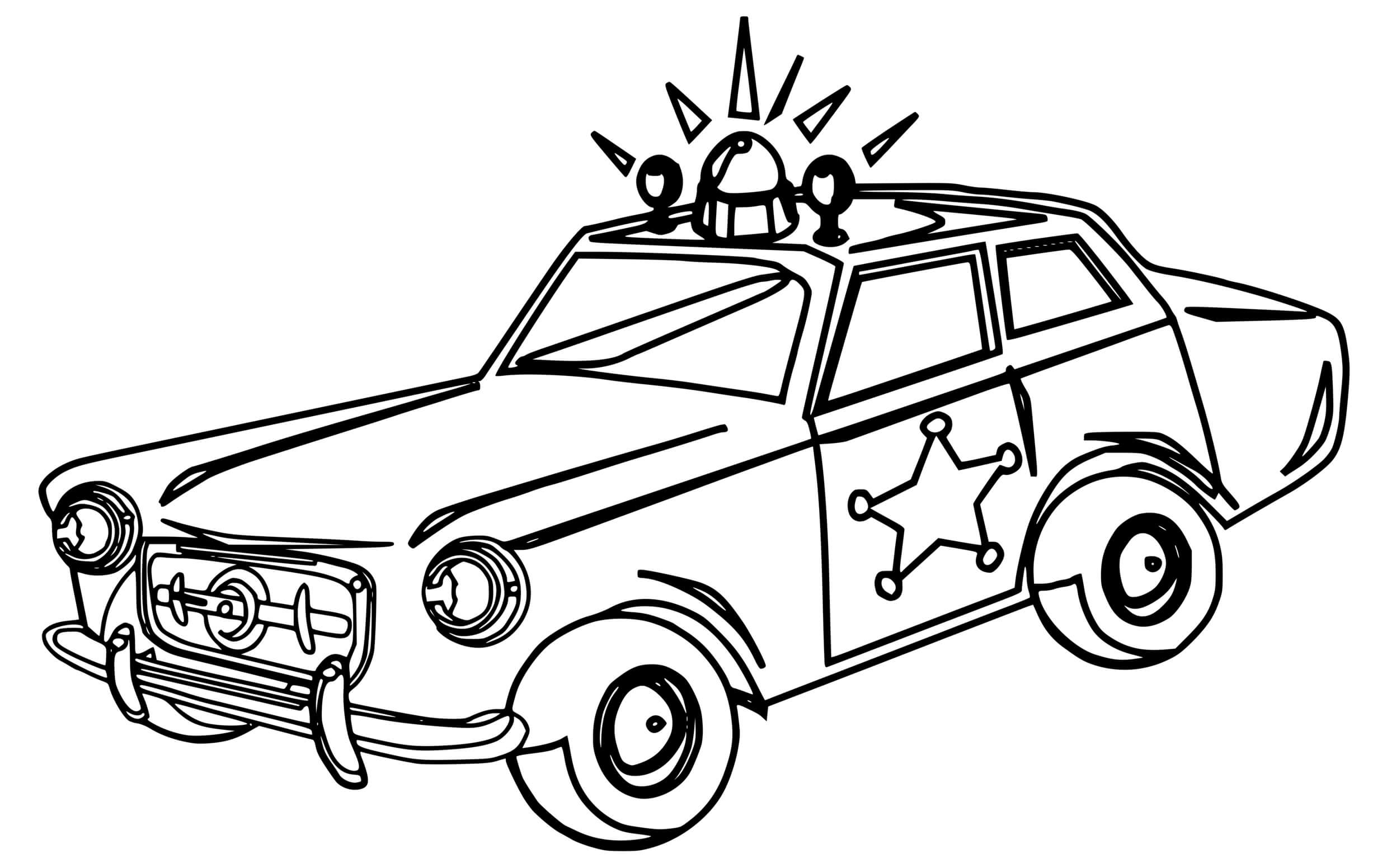 Coloriage Ancienne Voiture De Police Gendarmerie - Police à imprimer