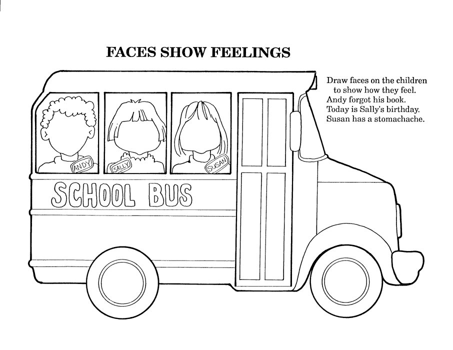 Coloriage Andy Sally Susan Dans Le Bus Scolaire - École à imprimer