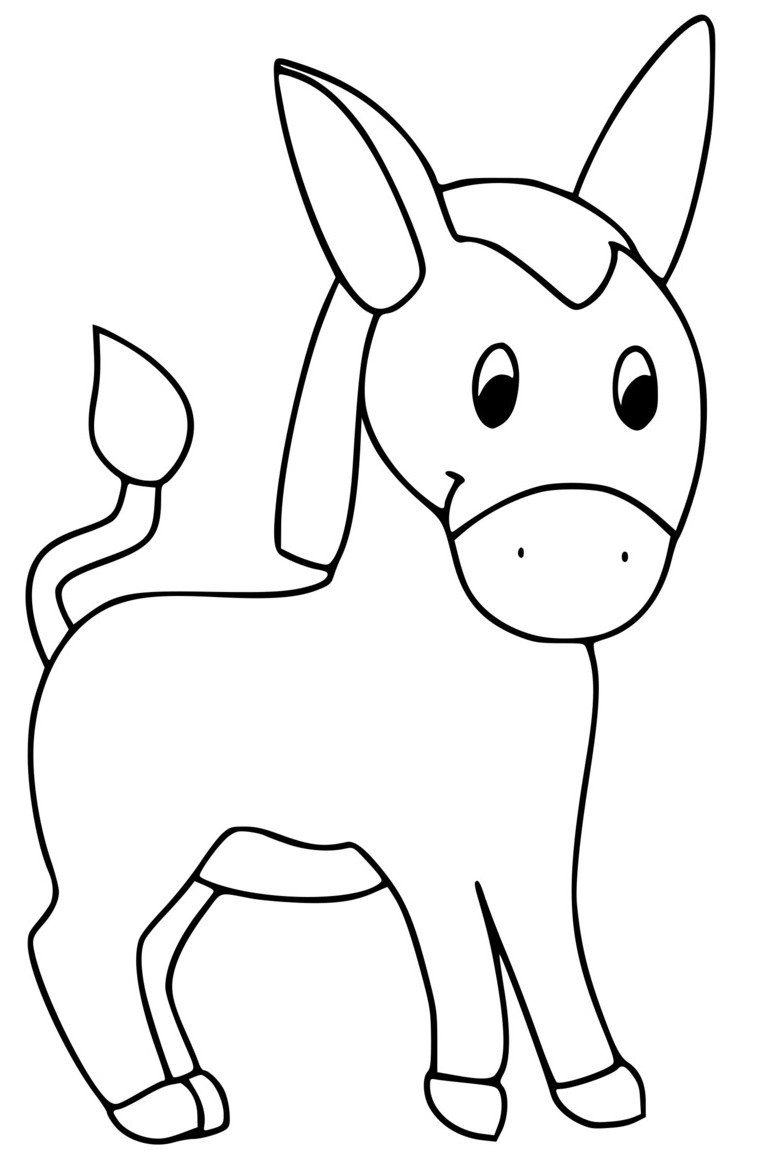 Coloriage Âne Animal Facile - Facile à imprimer