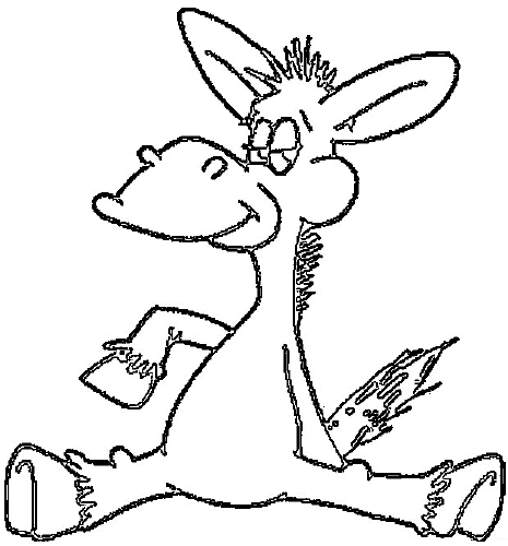 Coloriage Âne Assis - Animaux à imprimer