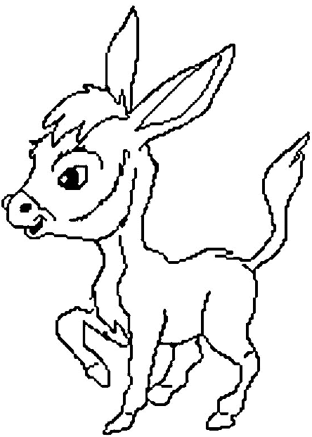 Coloriage Âne Avec Une Grosse Tête - Animaux à imprimer