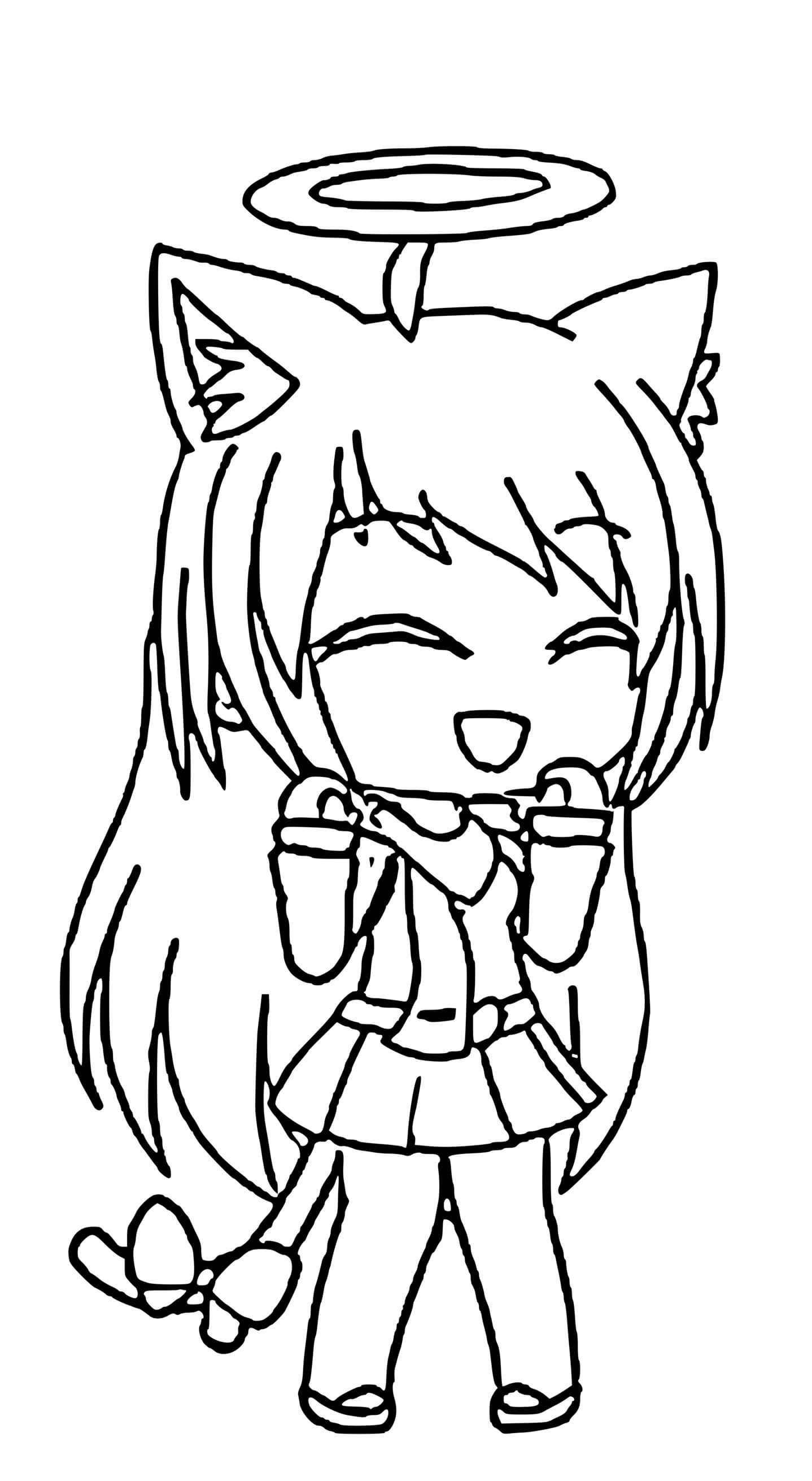 Coloriage Ange Adorable Gacha Life - Gacha life à imprimer