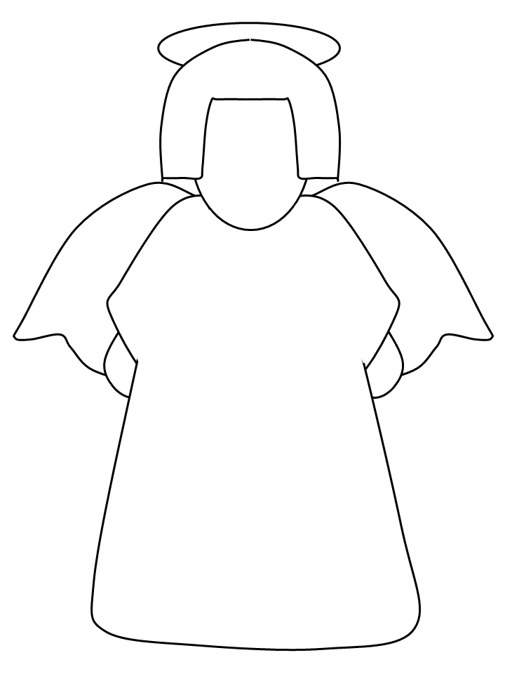 Coloriage Ange aux ailes déployées - Facile à imprimer