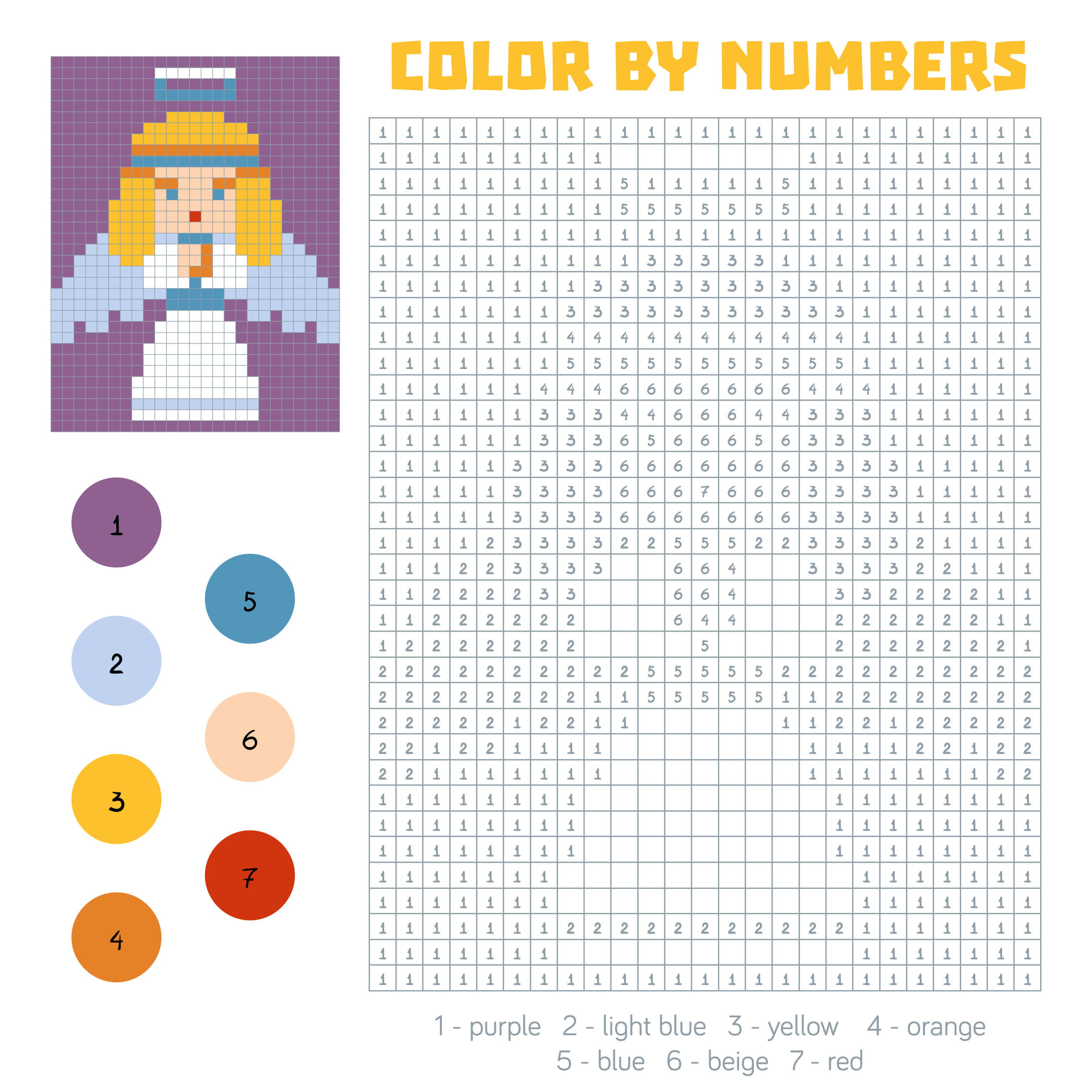 Coloriage Ange Magique Pixel - Magique à imprimer