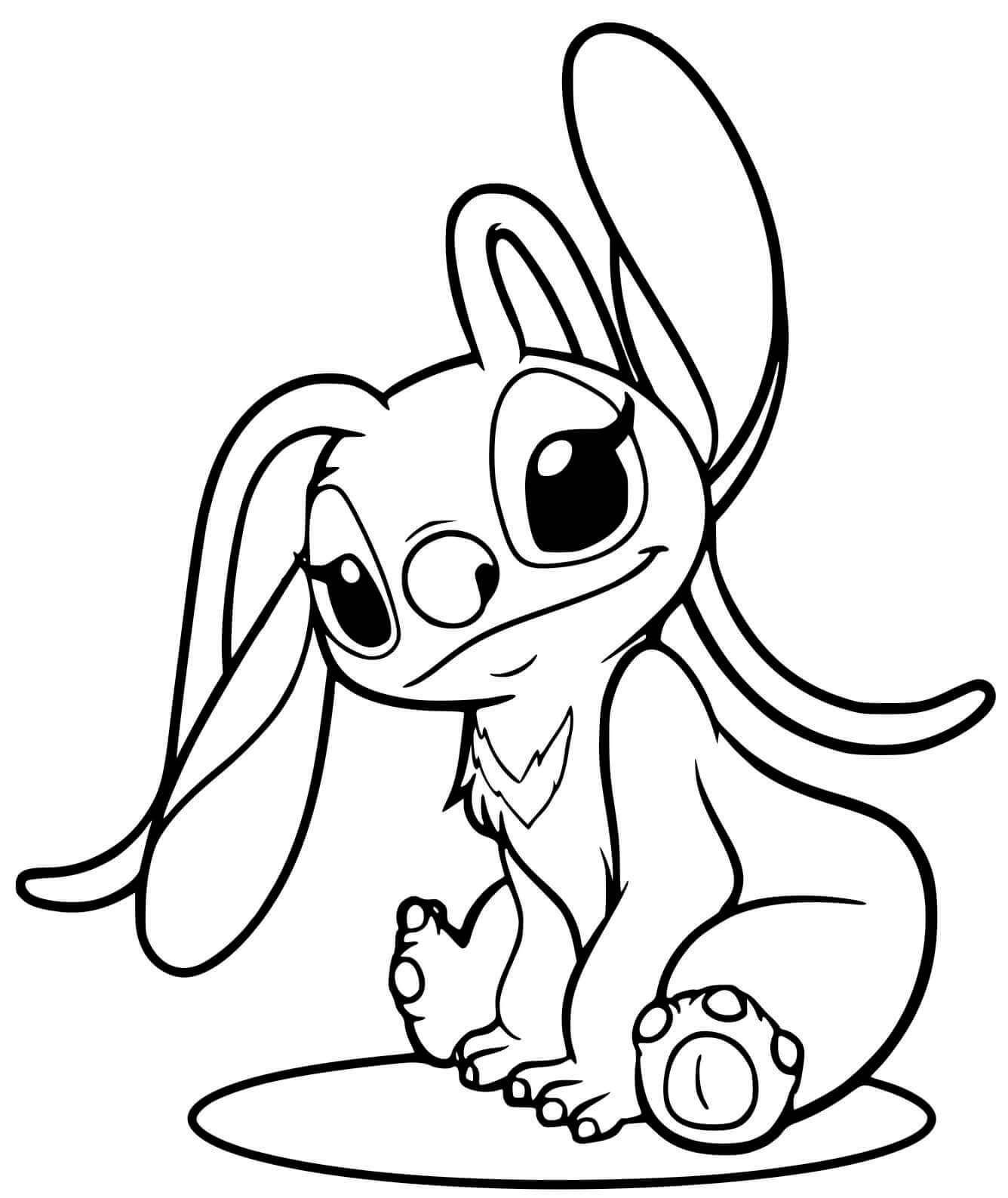 Coloriage Angel De Stitch Fille Kawaii - Angel de stitch à imprimer