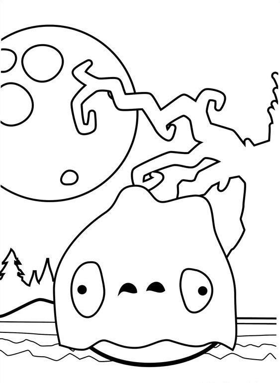 Coloriage Angry Birds en Fête Halloween - Halloween à imprimer