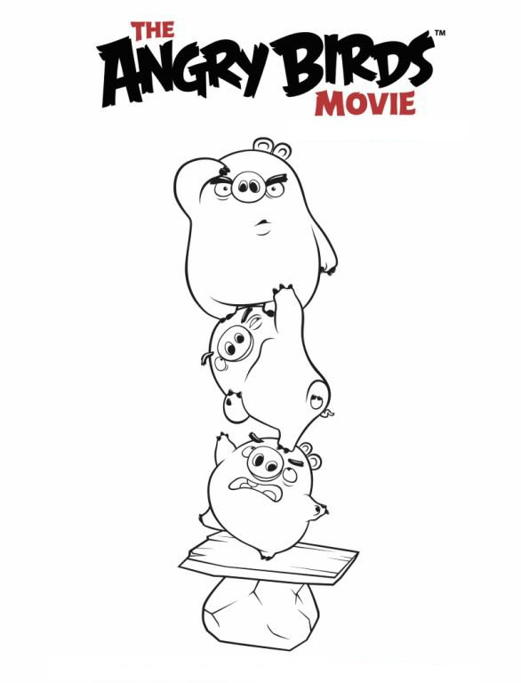 Coloriage Angry Birds Film 2016 en Scène - Angry birds à imprimer