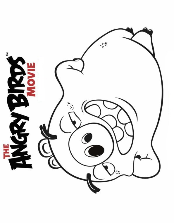 Coloriage Angry Birds le Film - Le Cochon - Angry birds à imprimer