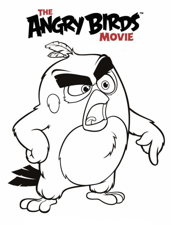 Coloriage Angry Birds le Film - Red l'Oiseau - Angry birds à imprimer