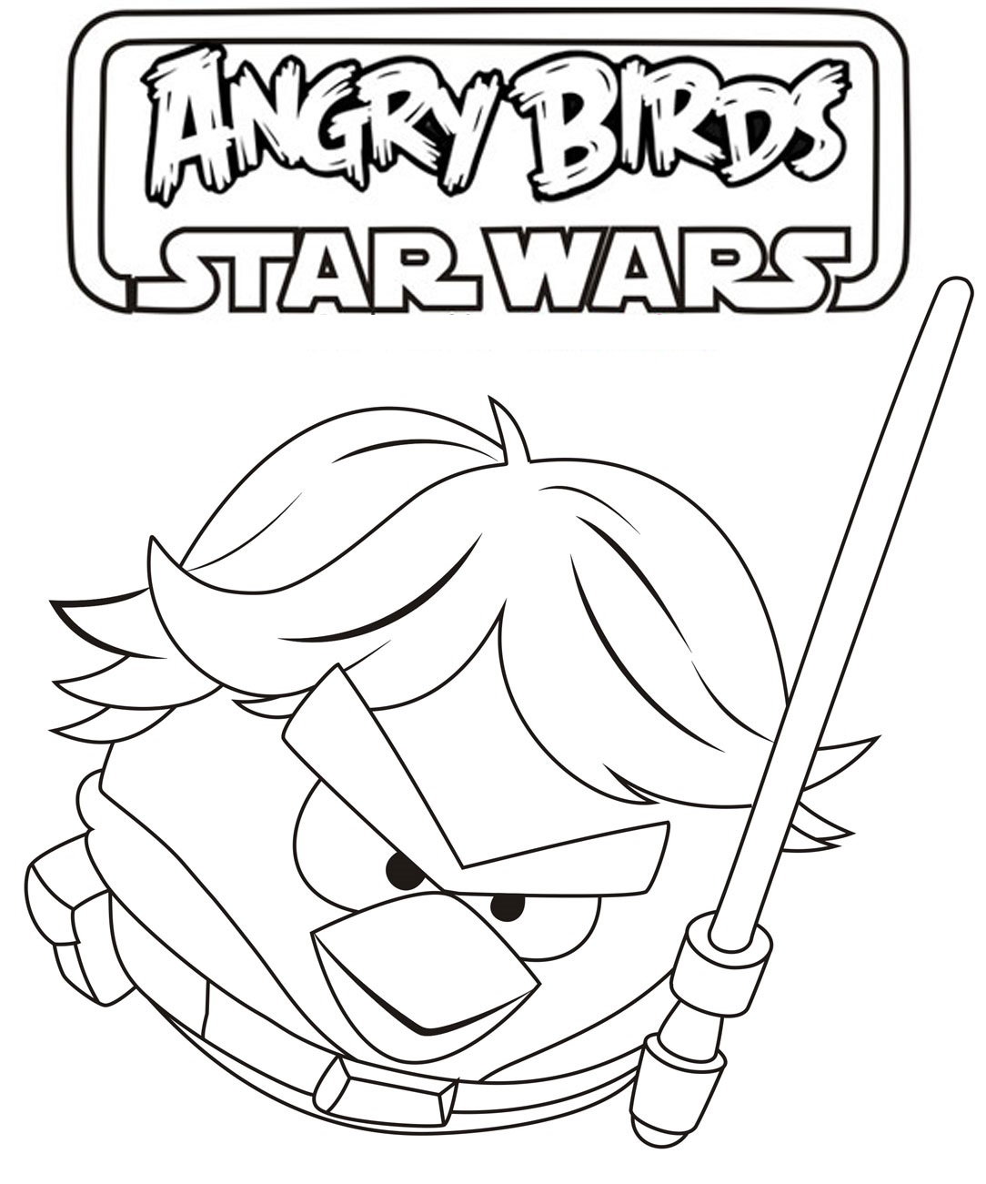 Coloriage Angry Birds Star Wars en combat - Star wars à imprimer