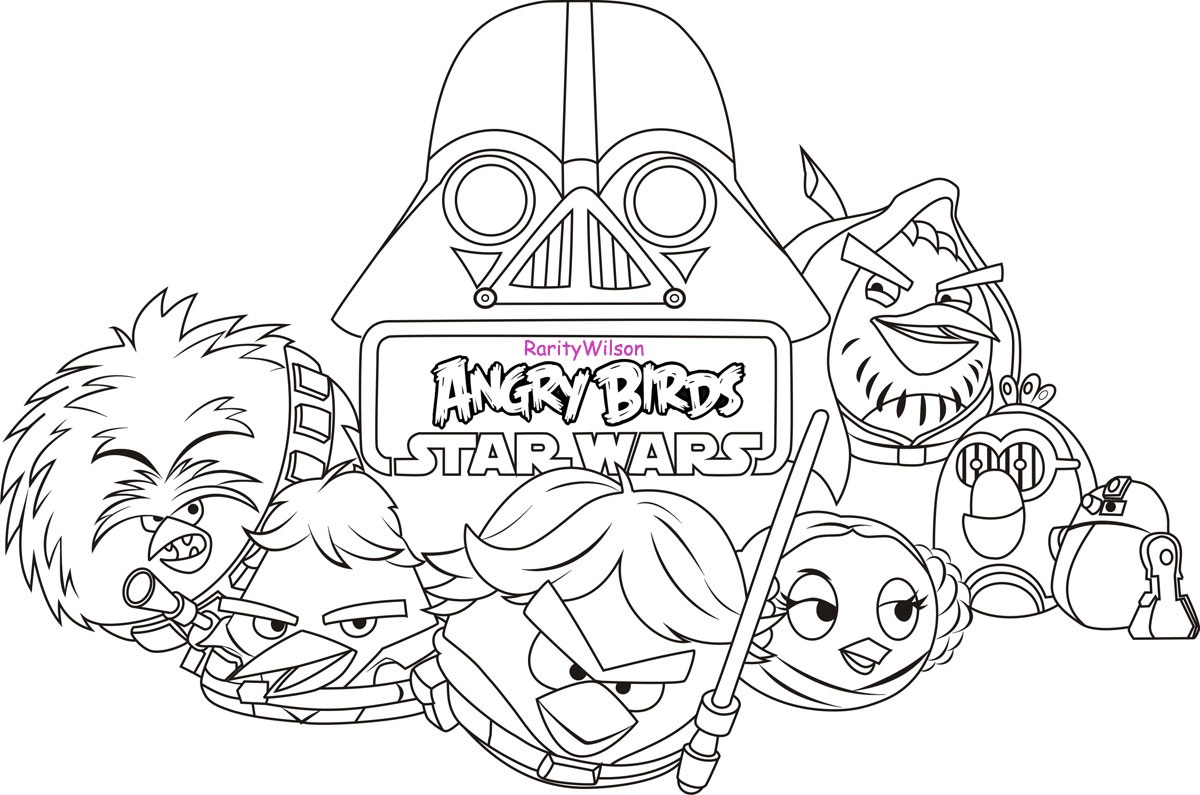 Coloriage Angry Birds Star Wars Aventure Spatiale - Star wars à imprimer