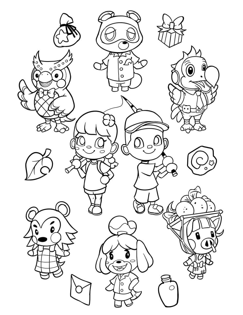 Coloriage Animal Crossing New Horizons - Animal crossing à imprimer