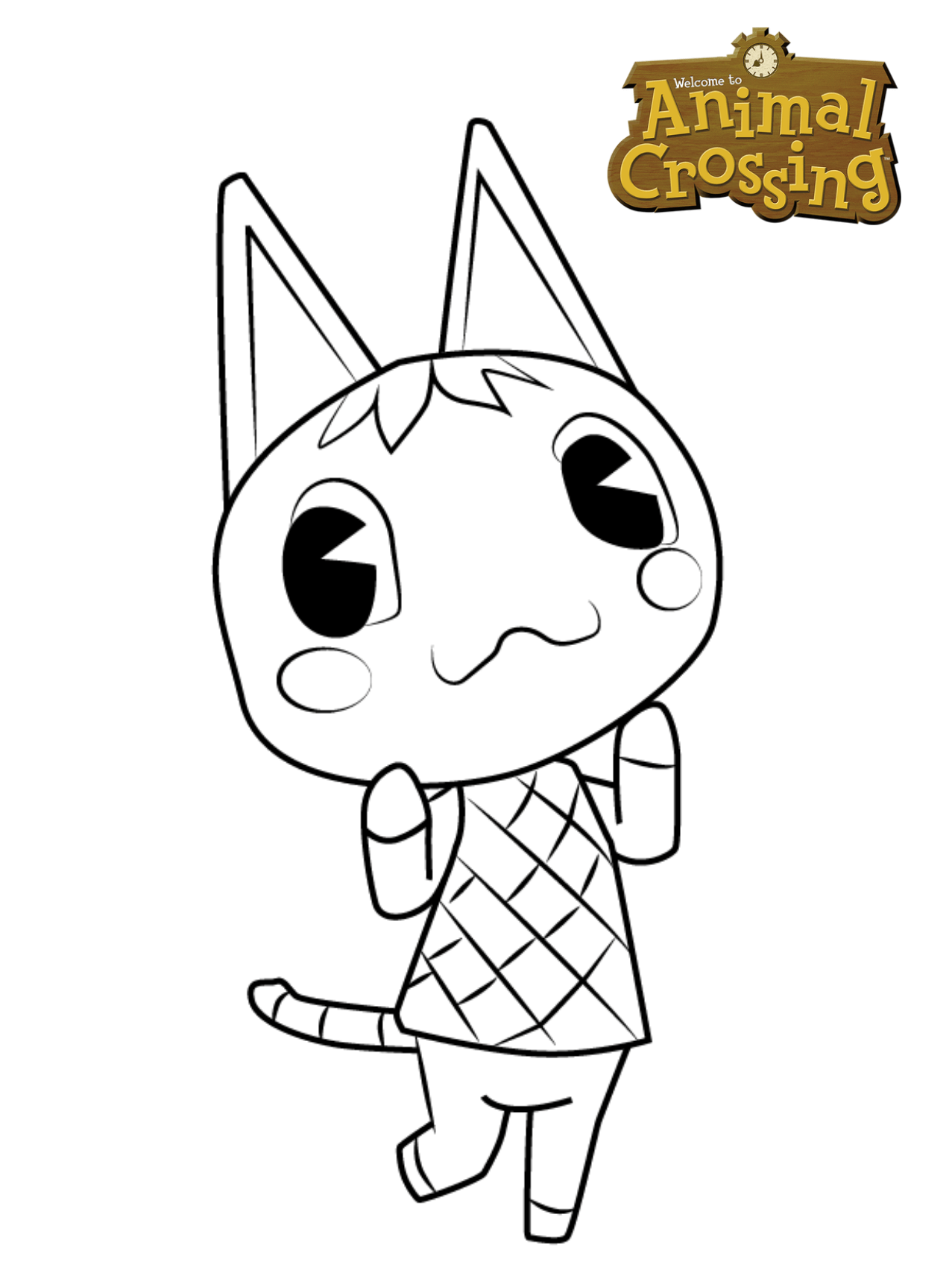 Coloriage Animal Crossing Purrl - Animal crossing à imprimer