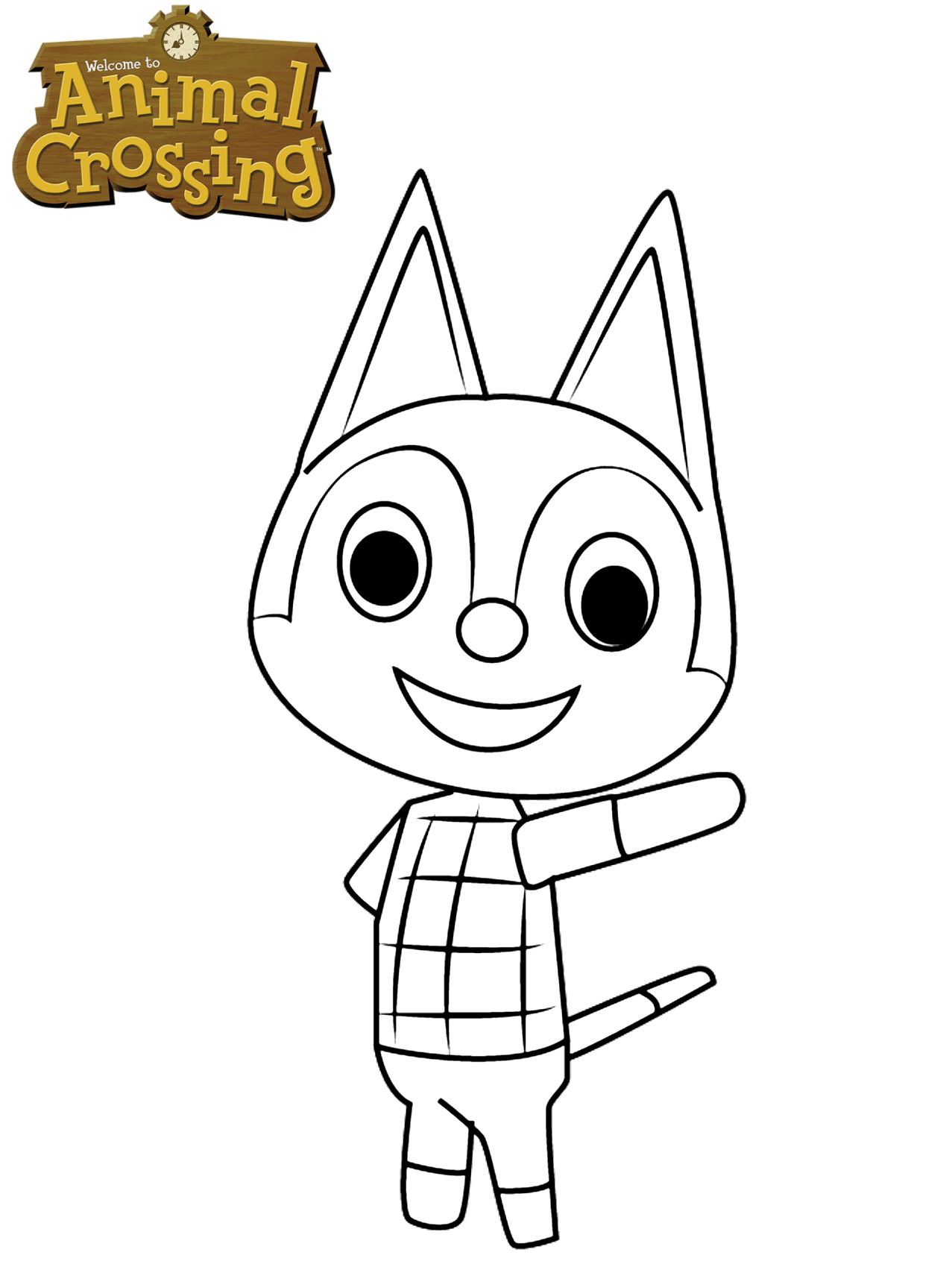 Coloriage Animal Crossing - Rudy le Chat - Animal crossing à imprimer