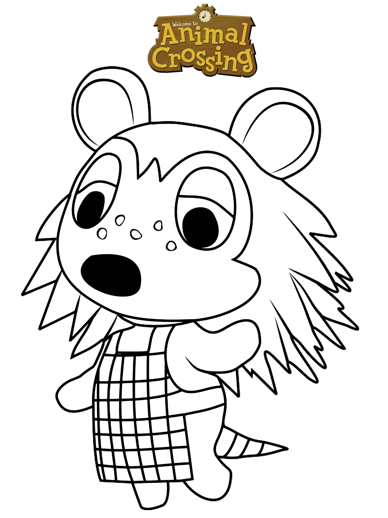 Coloriage Animal Crossing Sable - Animal crossing à imprimer