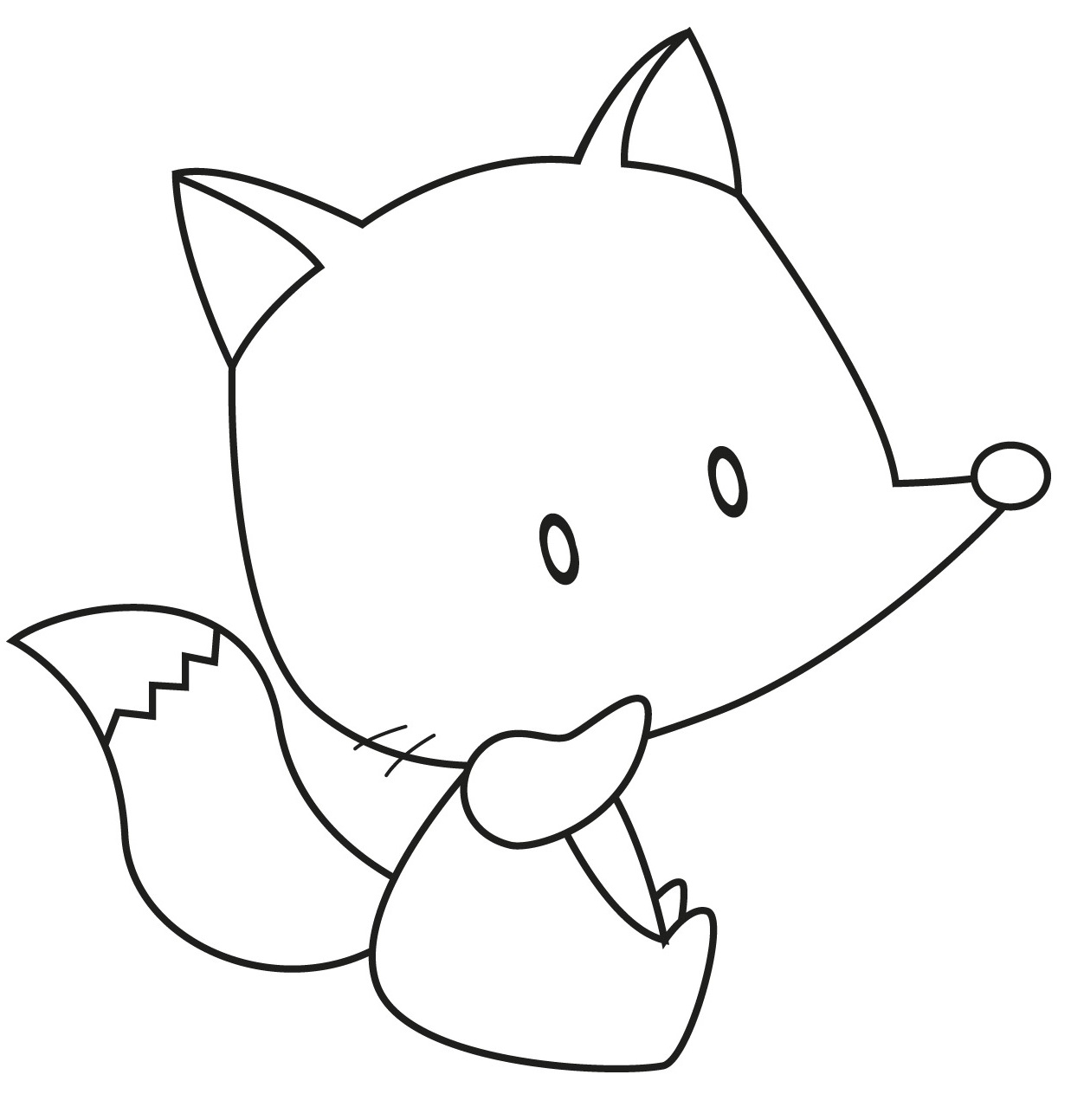 Coloriage Animaux Forêt Renard Trop Mignon - Renard à imprimer