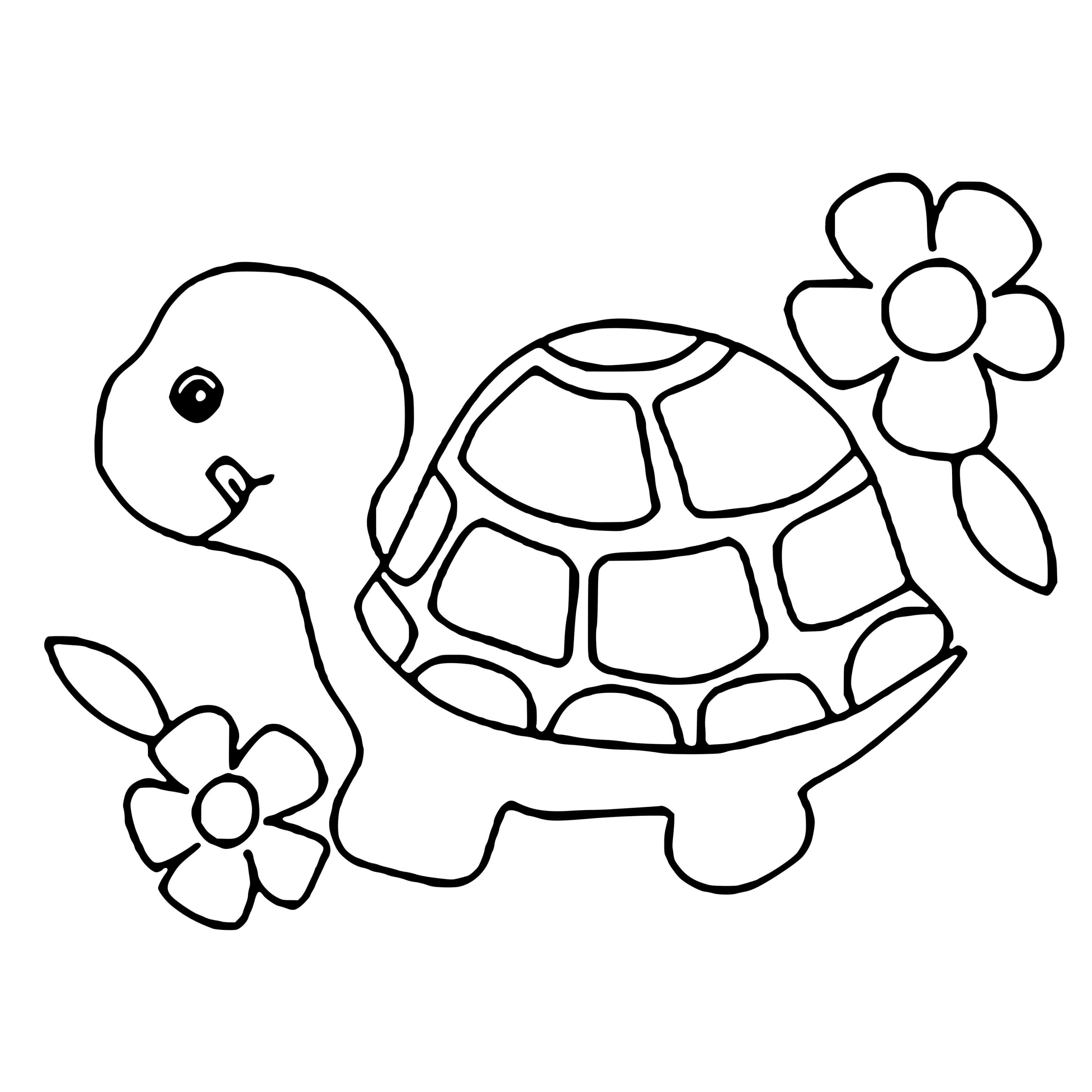 Coloriage Animaux Pour Enfants Facile Tortue - Enfants à imprimer