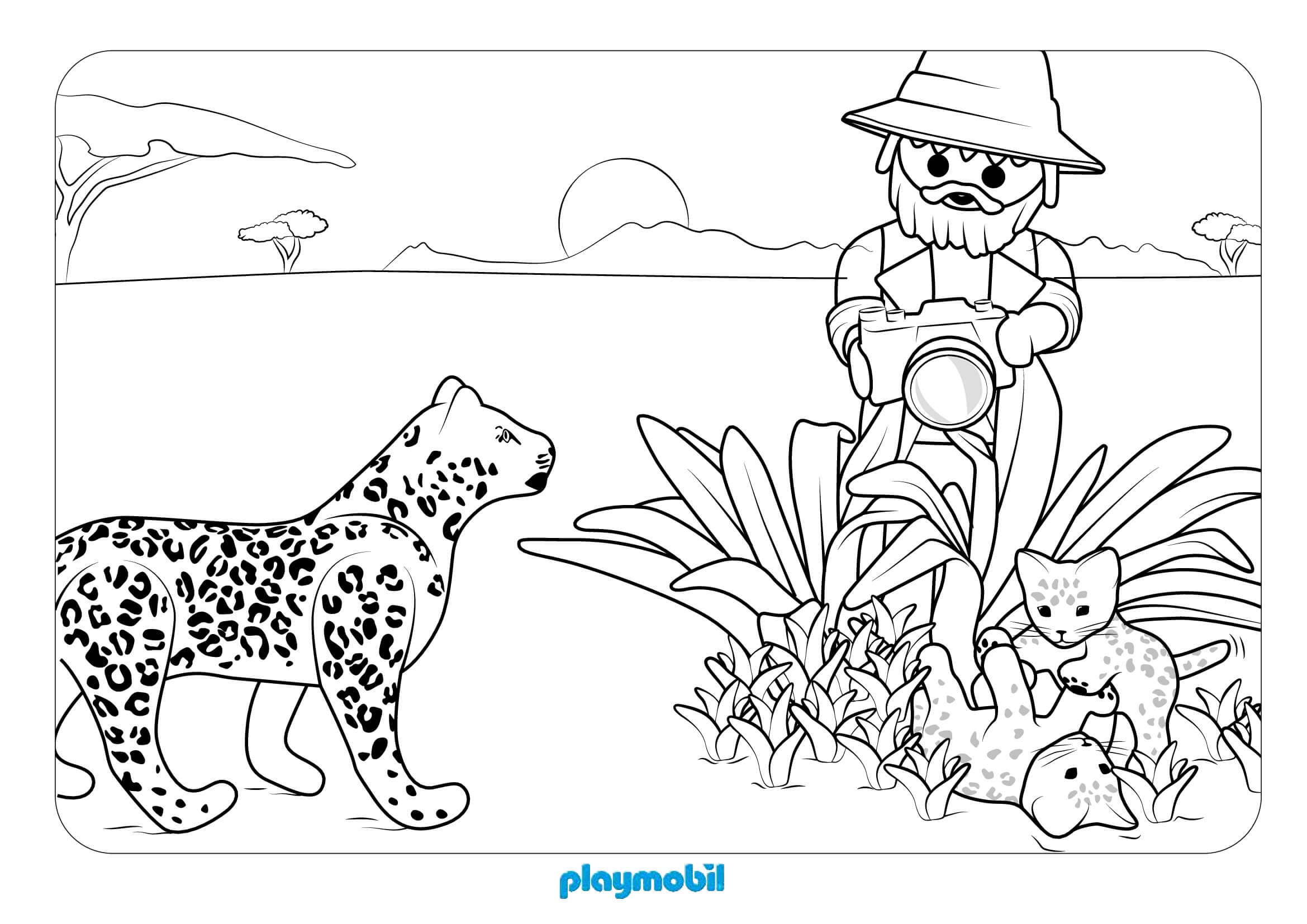 Coloriage Animaux Sauvages 3 - Playmobil à imprimer