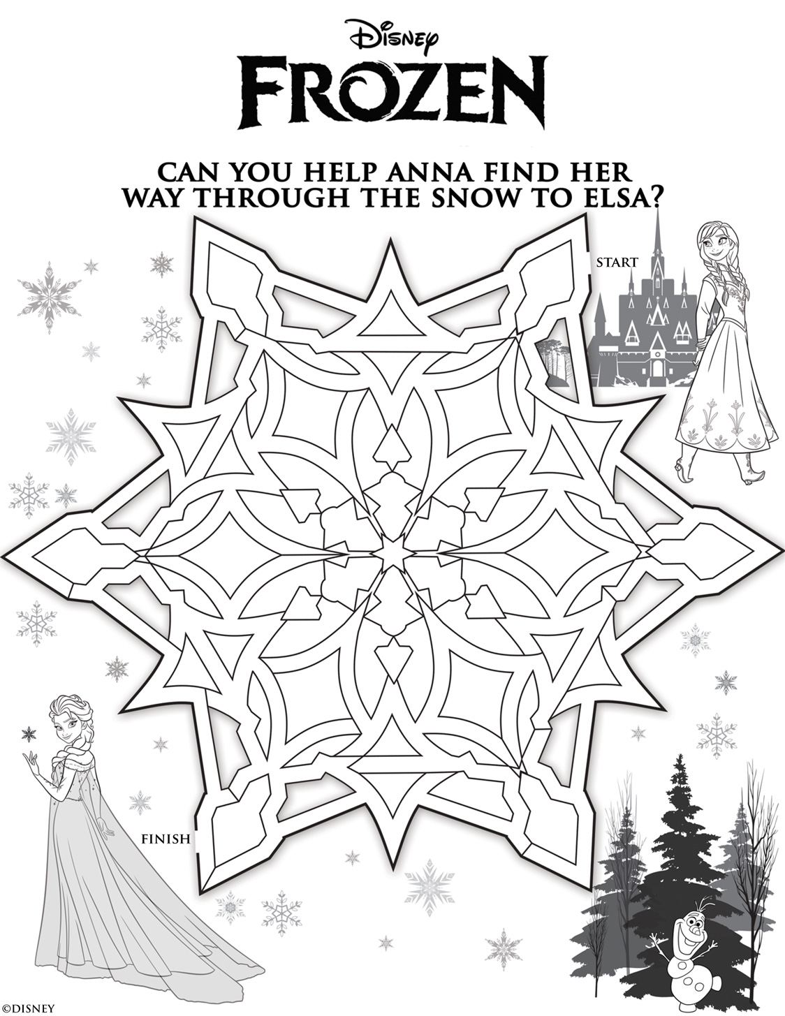Coloriage Anna Labyrinthe Reine Des Neiges - La Reine des neiges à imprimer