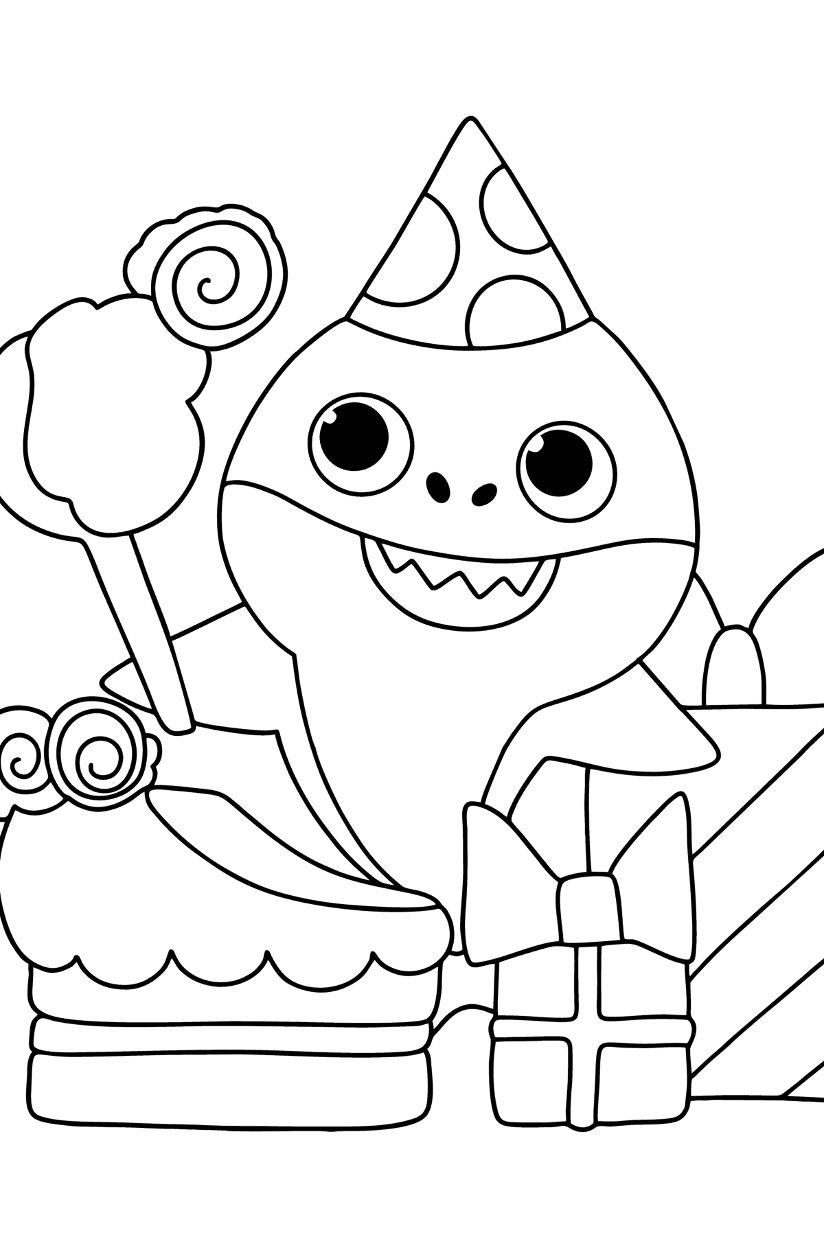 Coloriage Anniversaire De Baby Shark Thematique Requin - Requin à imprimer