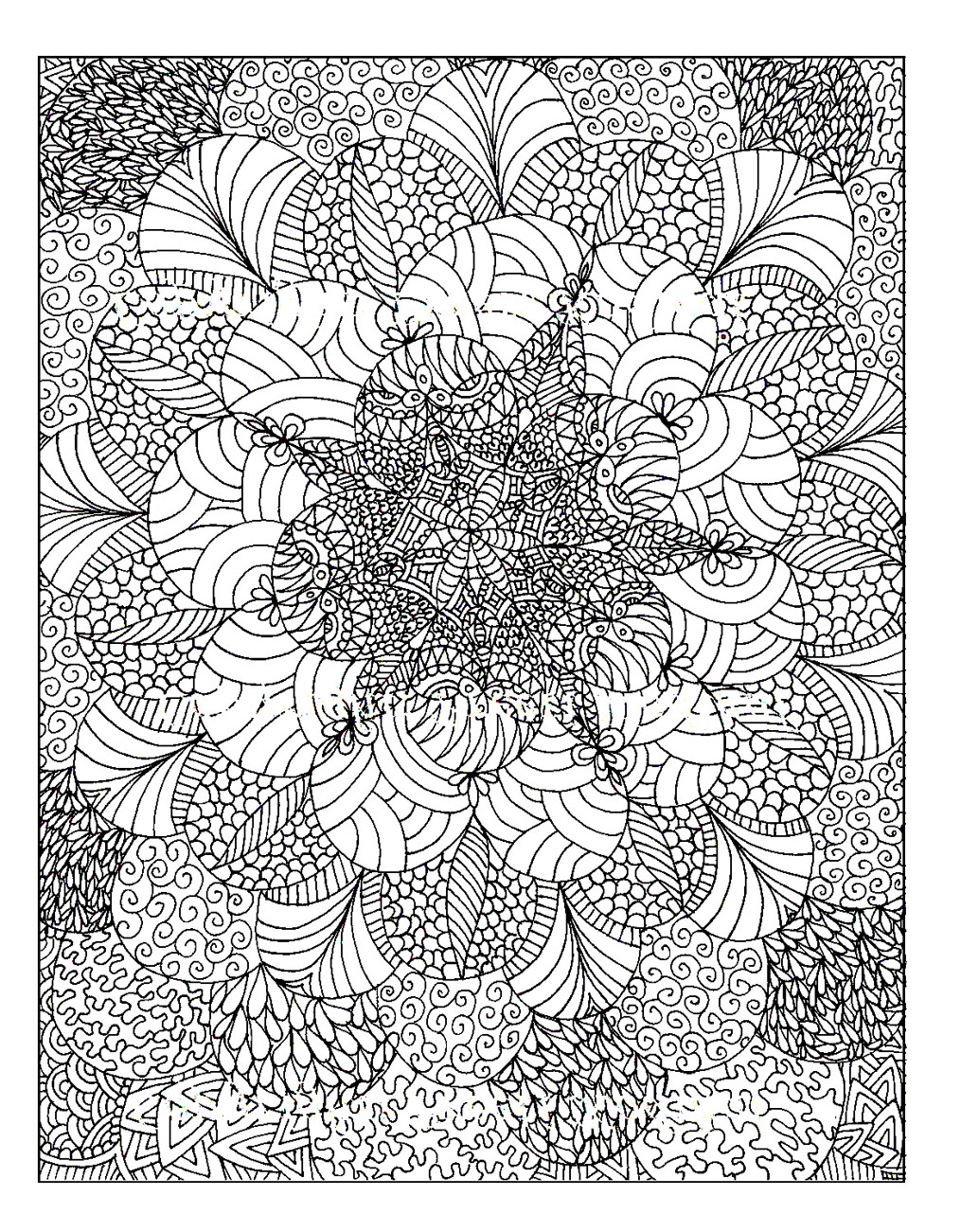 Coloriage Motifs abstraits zen pour détente et sérénité - Adulte à imprimer