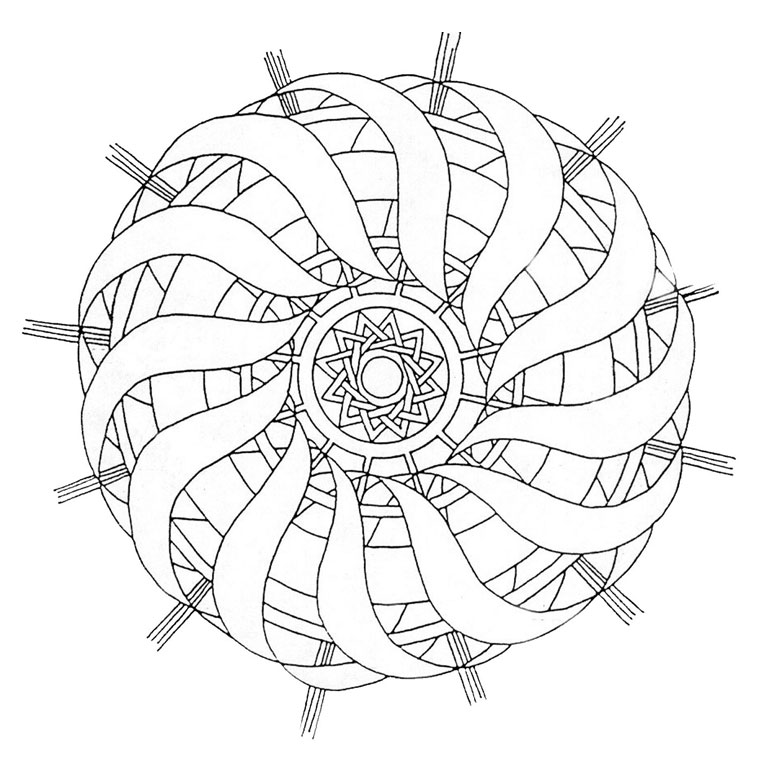 Coloriage Mandala géométrique relaxant pour adulte - Adulte à imprimer