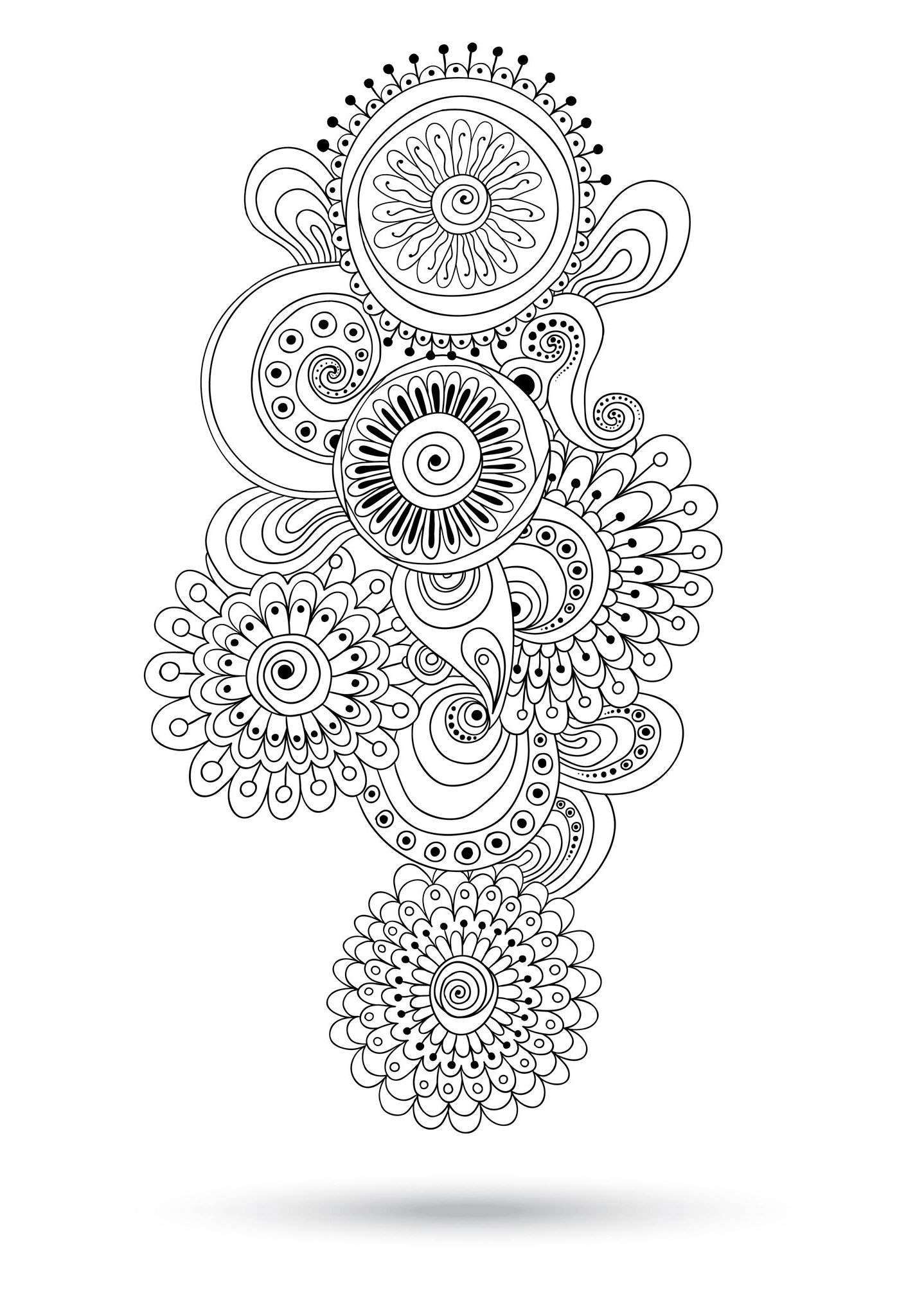 Coloriage Motifs abstraits apaisants en dégradés - Adulte à imprimer